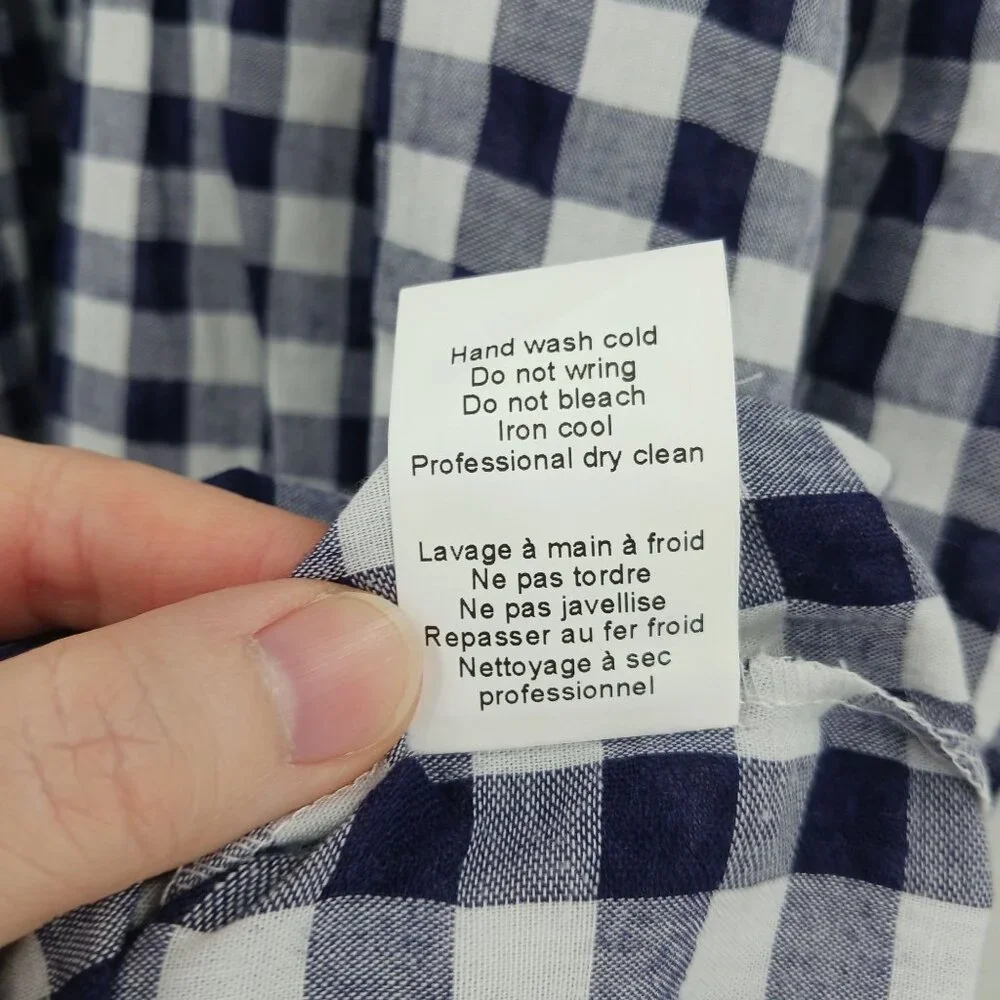 Anthropologie 11.1.TYLHO Navy White Gingham Midi Dress Small New With Tag - Picture 12 of 15